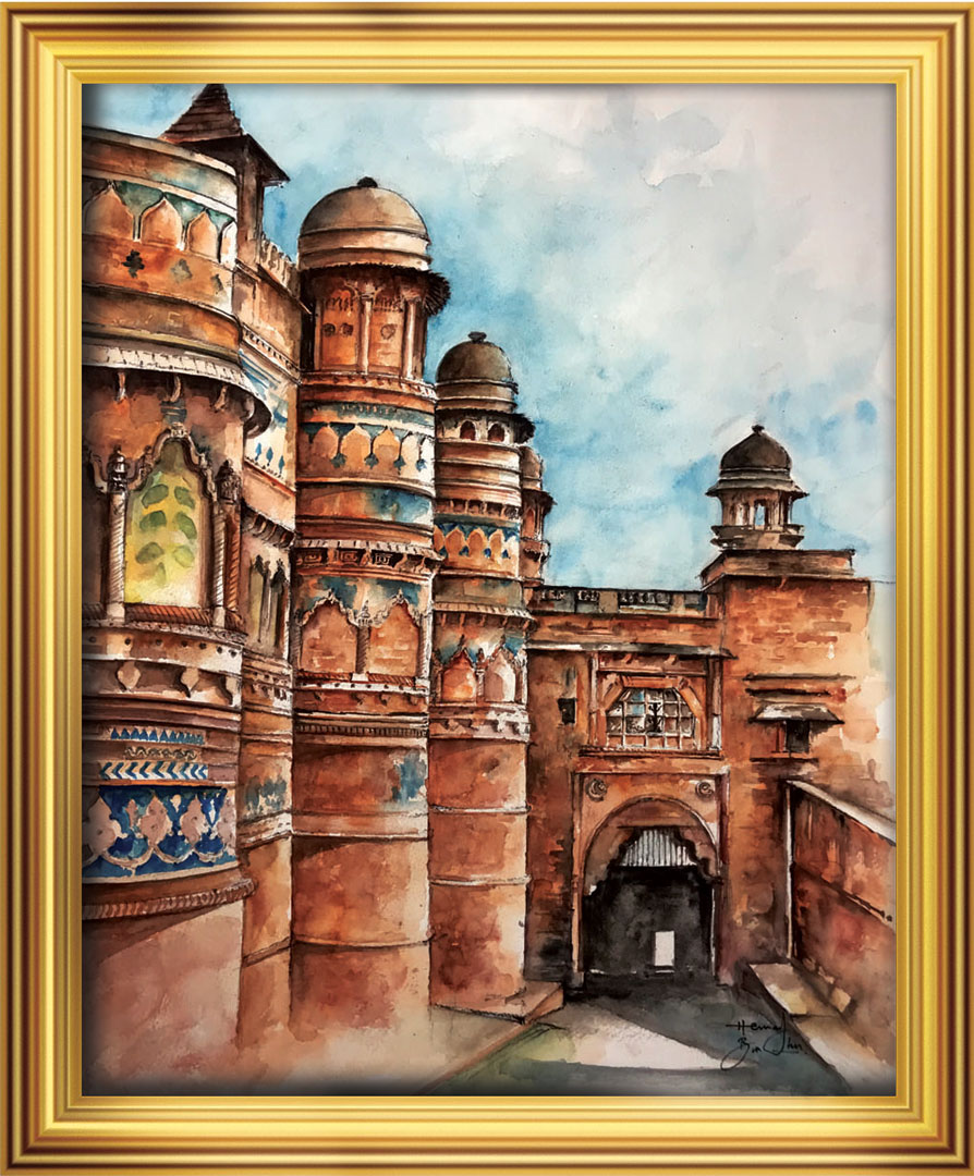 Namaste Home - Gwalior Fort Gibaralter of India - Canvas Painting (Cotton  Canvas, Medium Size 29X17 Inches, Multicolor) : Amazon.in: Home & Kitchen